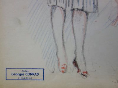 Georges CONRAD : L'accord, Dessin original signé