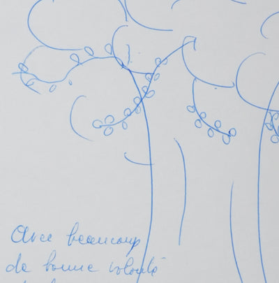 Mathé ALTERY : Les feuilles volantes, Autographe et dessin original signé