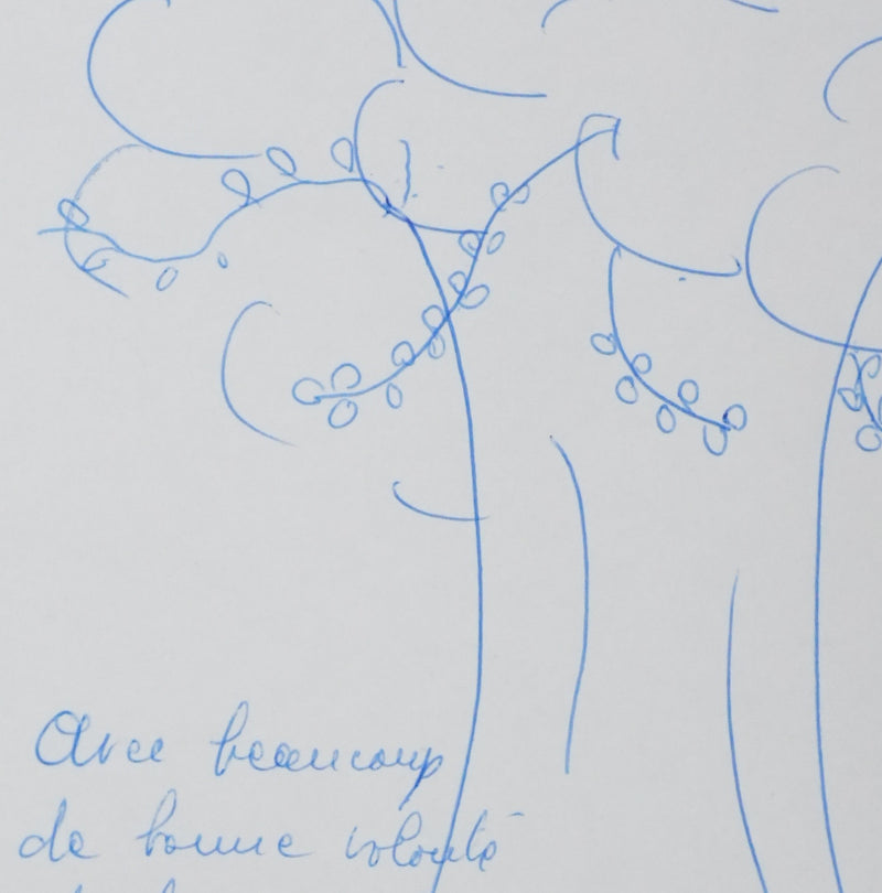 Mathé ALTERY : Les feuilles volantes, Autographe et dessin original signé