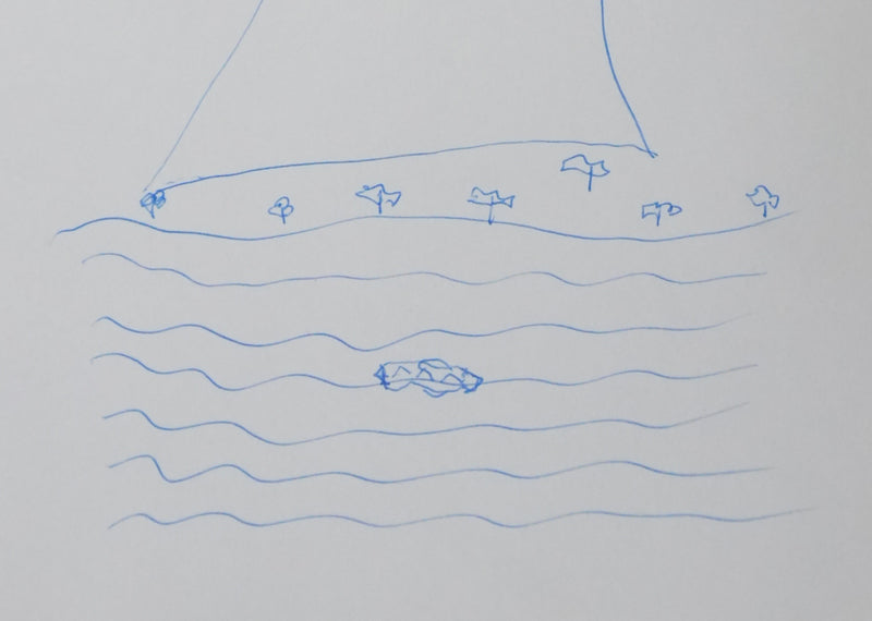 Serge GROUSSART : Les sept pointes et la croix, Autographe et dessin original signé