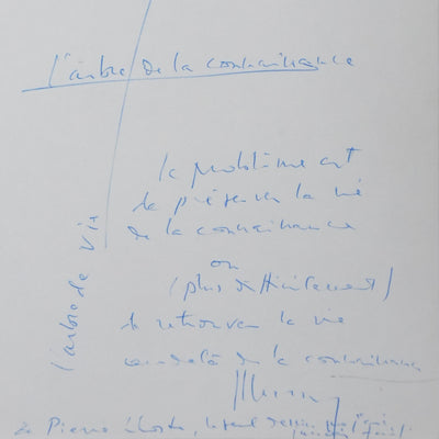 Jacques DURON : L'arbre de la connaissance, Autographe et dessin original signé