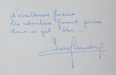 Yves SANDRE : Les cloches de l'arbre, Autographe et dessin original signé