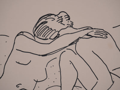 Albert MARQUET : Etreinte sur le divan, Lithographie originale signée
