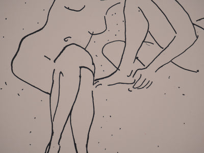 Albert MARQUET : Etreinte sur le divan, Lithographie originale signée