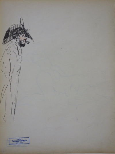 Georges CONRAD : Le petit démon, Dessin original signé