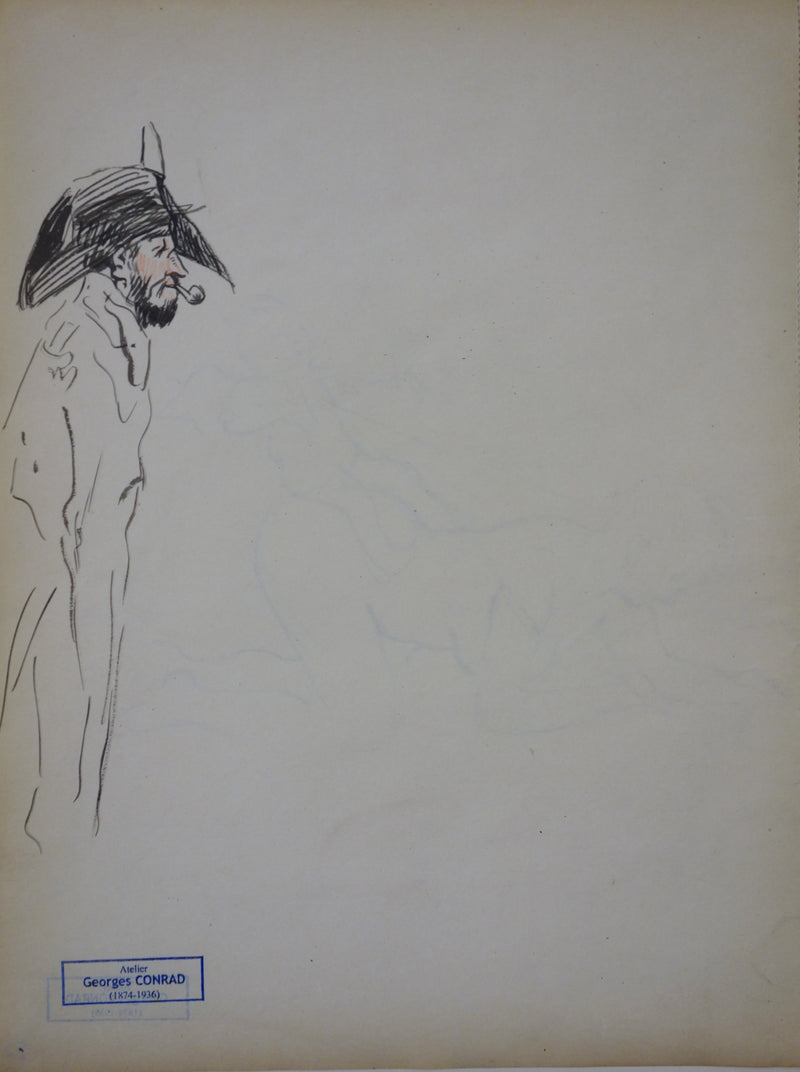 Georges CONRAD : Le petit démon, Dessin original signé