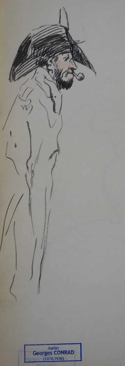 Georges CONRAD : Le petit démon, Dessin original signé