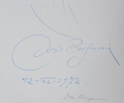 Nathalie SARRAUTE : L'arbuste dans le vent, Autographe et dessin original signé