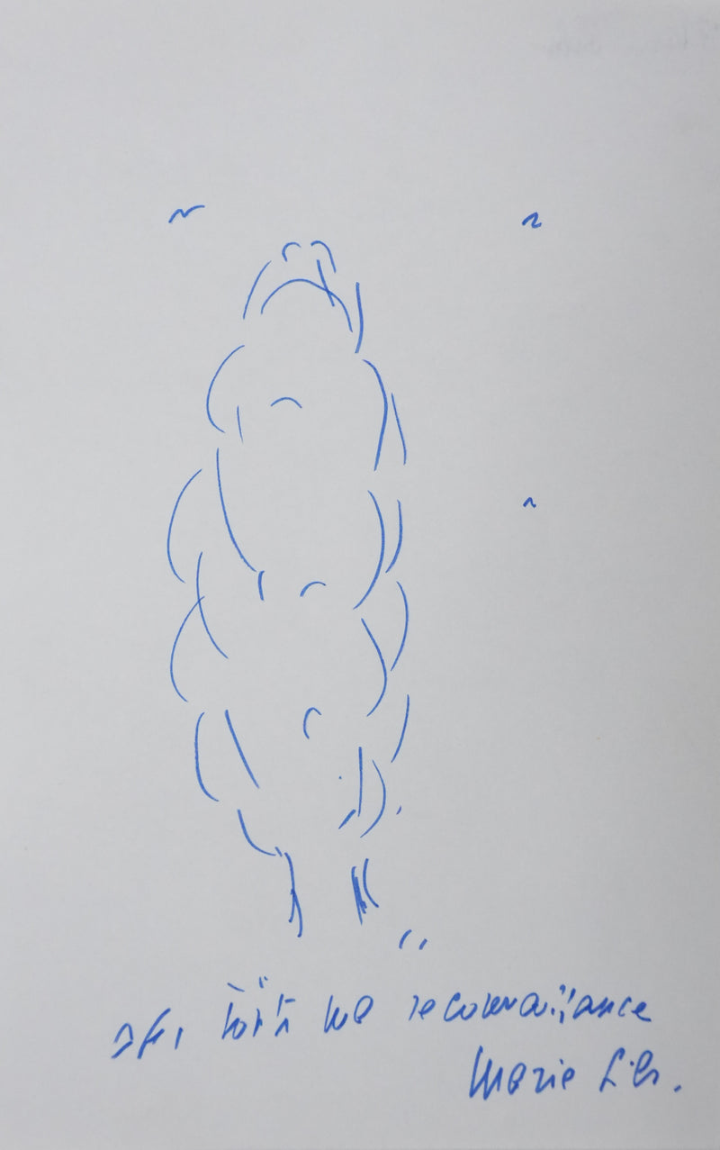 Marie SILS : Les branches épaisses, Autographe et dessin original signé