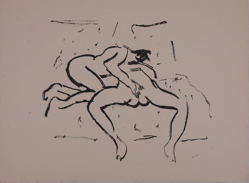 Albert MARQUET : Les amantes sur le lit, Lithographie originale signée