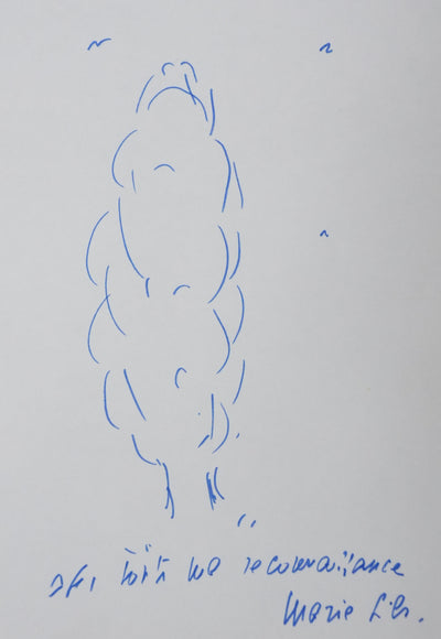 Marie SILS : Les branches épaisses, Autographe et dessin original signé