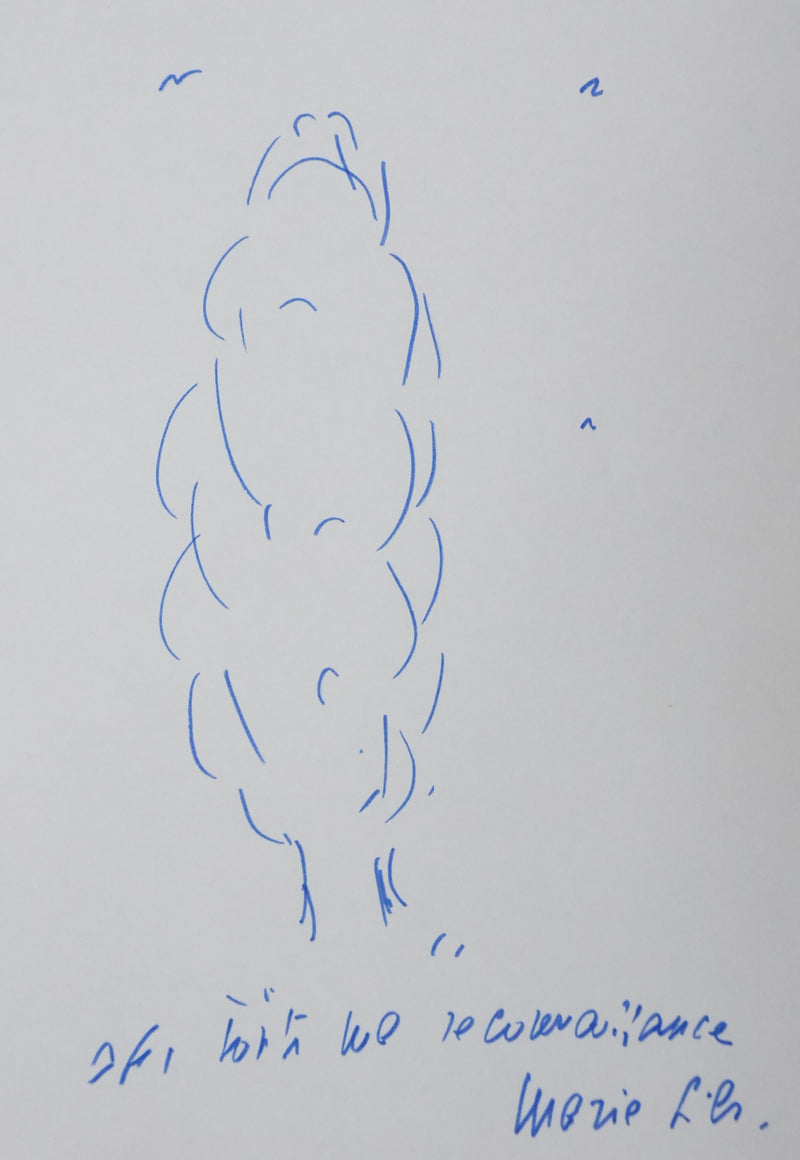 Marie SILS : Les branches épaisses, Autographe et dessin original signé