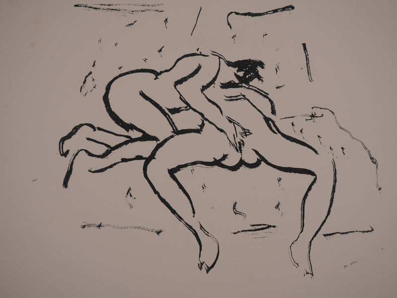 Albert MARQUET : Les amantes sur le lit, Lithographie originale signée