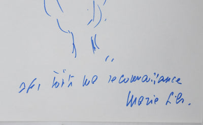 Marie SILS : Les branches épaisses, Autographe et dessin original signé