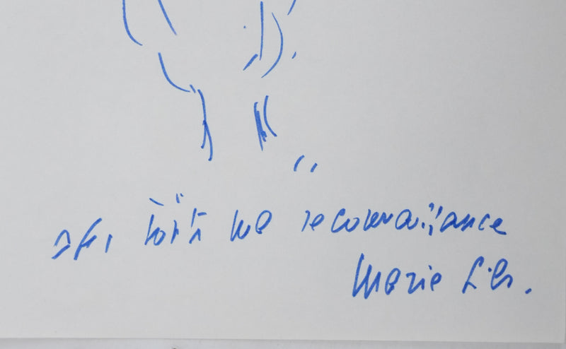 Marie SILS : Les branches épaisses, Autographe et dessin original signé