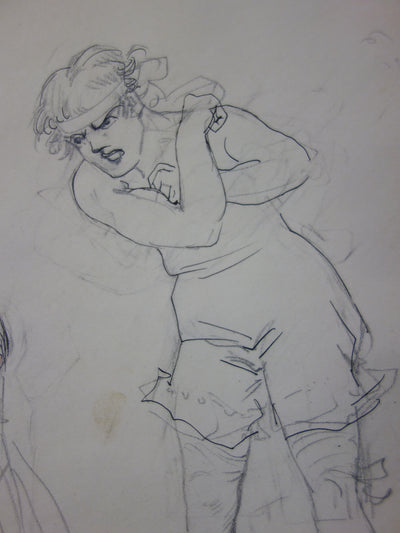 Georges CONRAD : La femme en colère, Dessin original signé