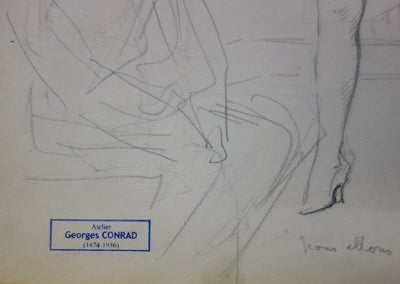Georges CONRAD : La femme en colère, Dessin original signé