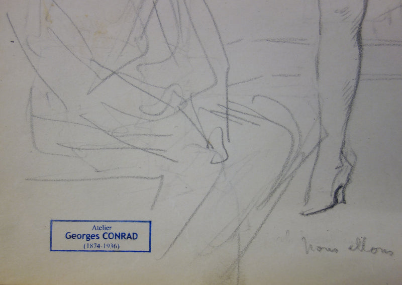 Georges CONRAD : La femme en colère, Dessin original signé