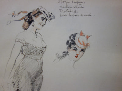 Georges CONRAD : A la plage, Dessin original signé