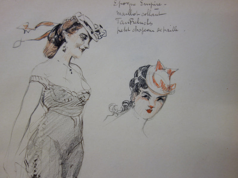 Georges CONRAD : A la plage, Dessin original signé
