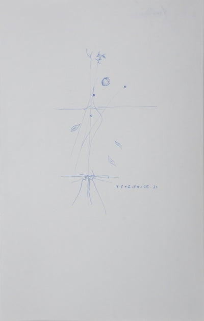 Jean-Pierre VIELFAURE : Composition végétale, Dessin original signé