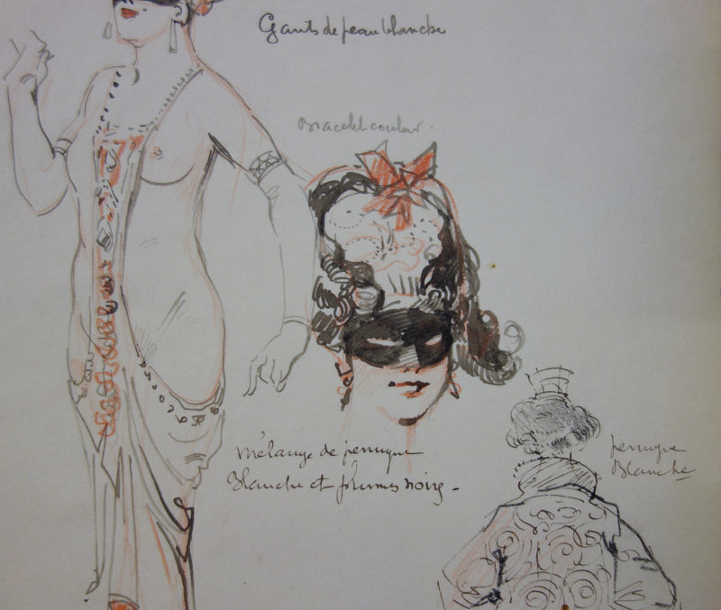 Georges CONRAD : Costume pour le bal masqué, Dessin original signé