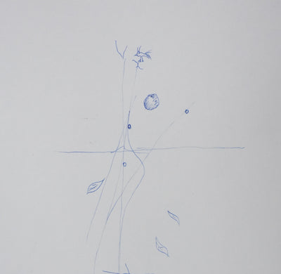 Jean-Pierre VIELFAURE : Composition végétale, Dessin original signé