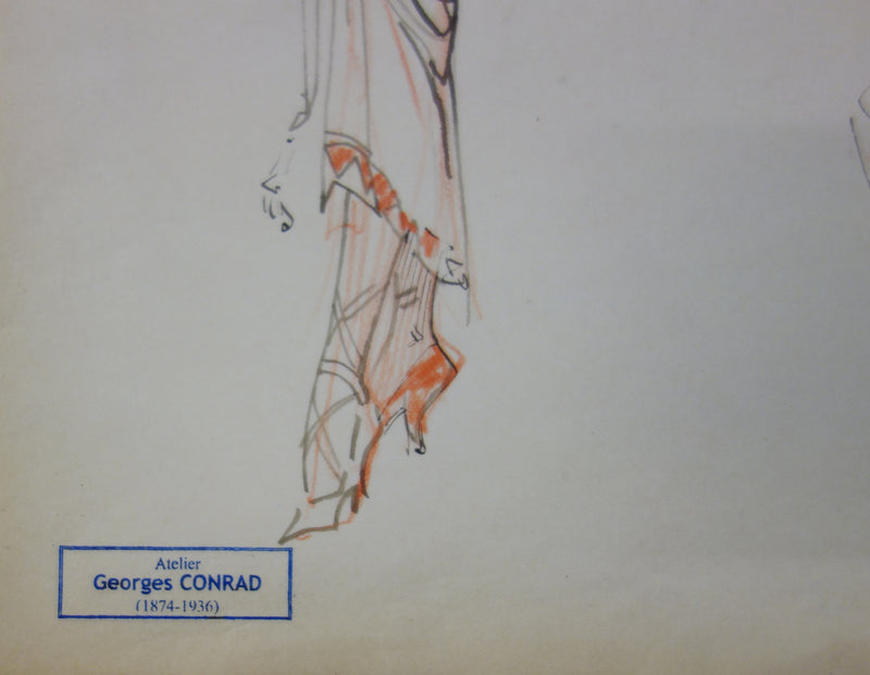 Georges CONRAD : Costume pour le bal masqué, Dessin original signé