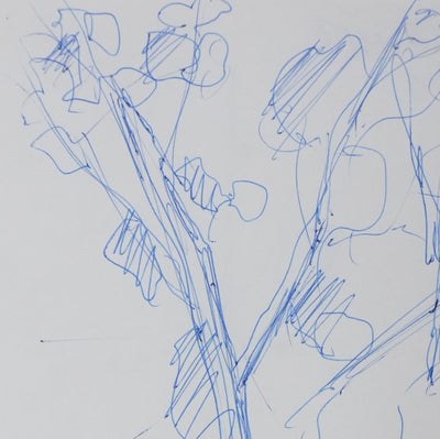 Louis DUCATEL : L'arbre sur le chemin sinueux, Autographe et dessin original signé