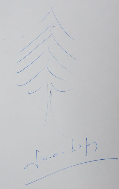 Francis LOPEZ : Les branches musicales, Autographe et dessin original signé