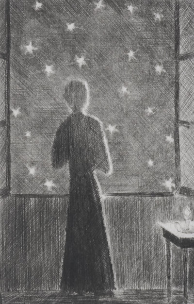 Camille COMBE : Contemplation, Gravure originale signée