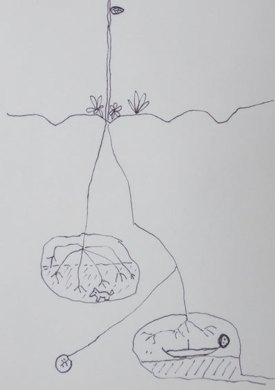 Claude METTRA : L'arbre souterrain, Autographe et dessin original signé