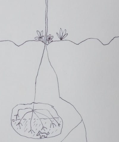 Claude METTRA : L'arbre souterrain, Autographe et dessin original signé