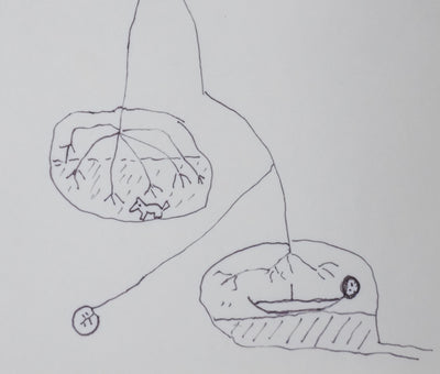 Claude METTRA : L'arbre souterrain, Autographe et dessin original signé