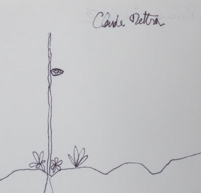 Claude METTRA : L'arbre souterrain, Autographe et dessin original signé
