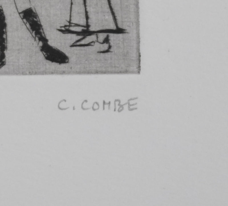 Camille COMBE : Dans le métro I, Gravure originale signée