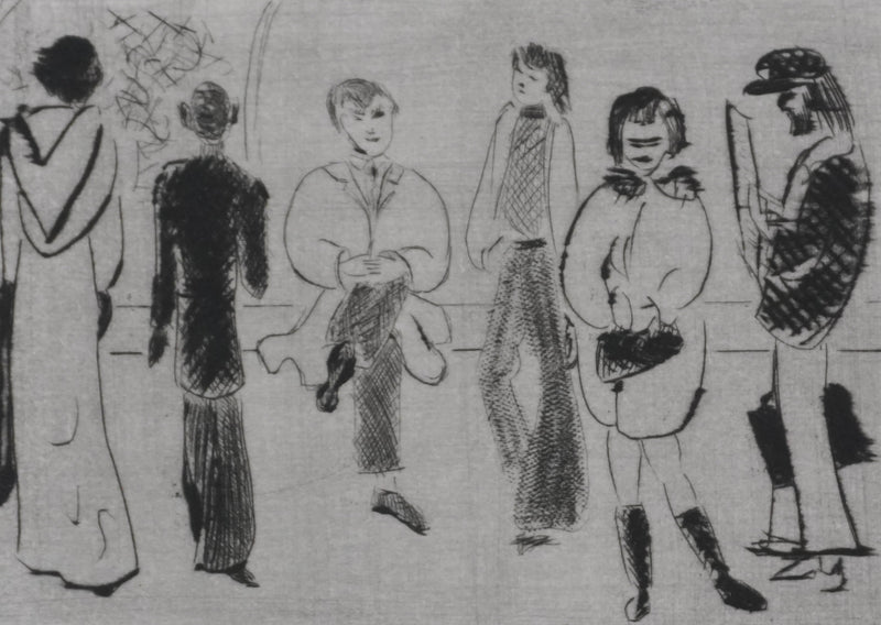 Camille COMBE : Dans le métro I, Gravure originale signée