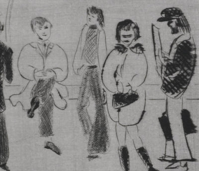 Camille COMBE : Dans le métro I, Gravure originale signée