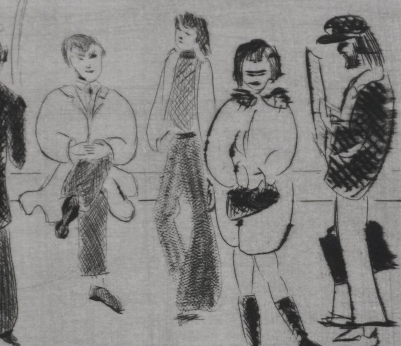 Camille COMBE : Dans le métro I, Gravure originale signée