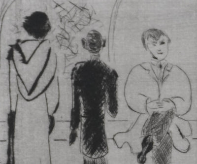 Camille COMBE : Dans le métro I, Gravure originale signée