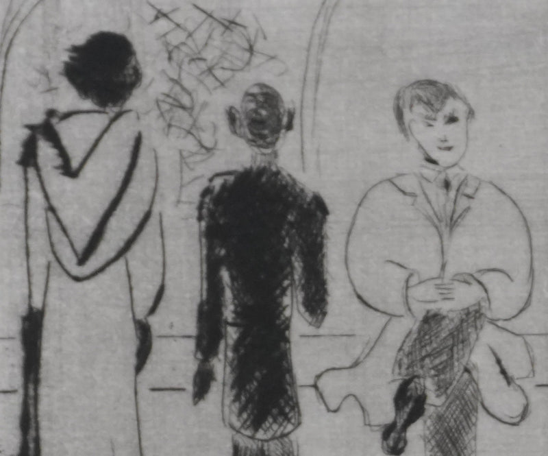 Camille COMBE : Dans le métro I, Gravure originale signée