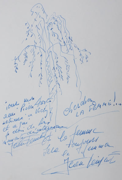 Jean CLEMENT : L'arbre bavard, Autographe et dessin original signé