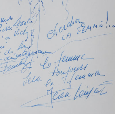 Jean CLEMENT : L'arbre bavard, Autographe et dessin original signé