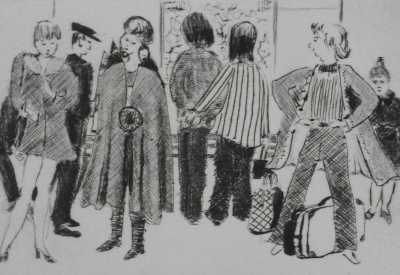 Camille COMBE : Dans le métro III, Gravure originale signée
