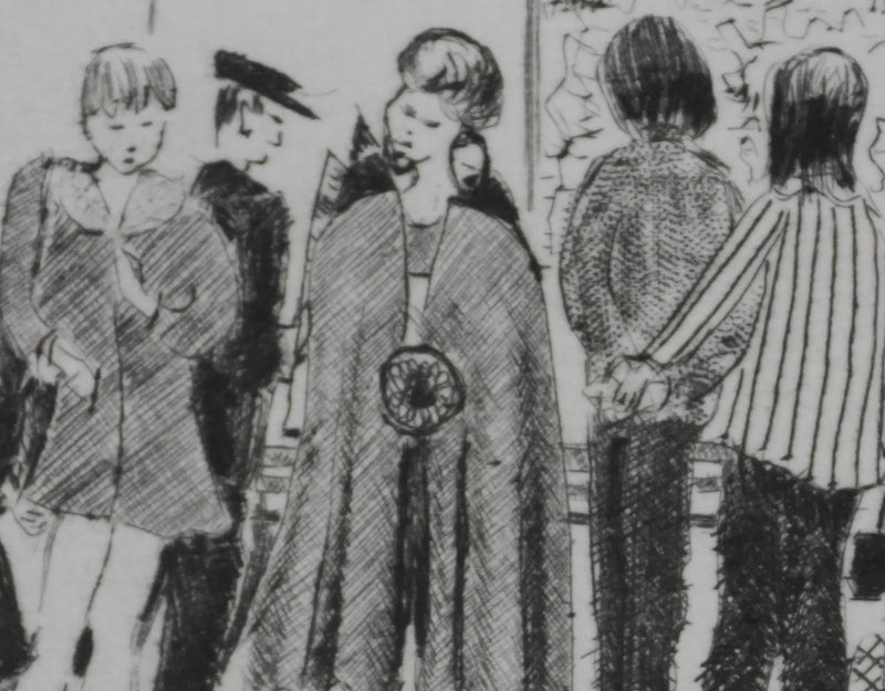 Camille COMBE : Dans le métro III, Gravure originale signée