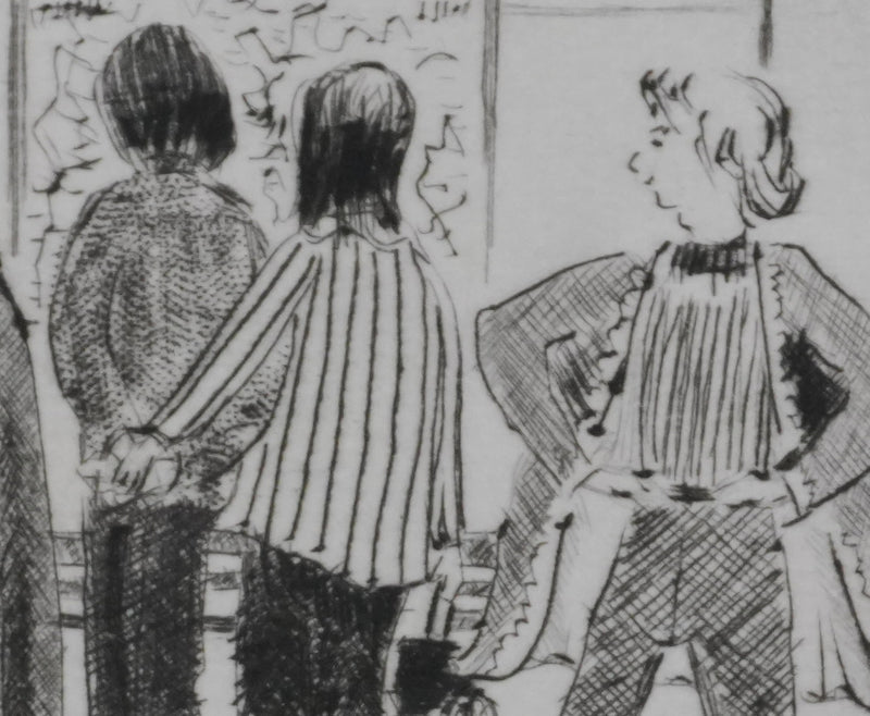 Camille COMBE : Dans le métro III, Gravure originale signée