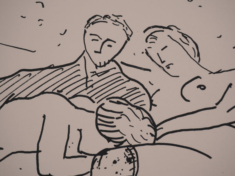 Albert MARQUET : Courtisanes sur le divan, Lithographie originale signée
