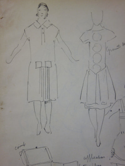 Georges CONRAD : Etudes pour costumes, Dessin original signé