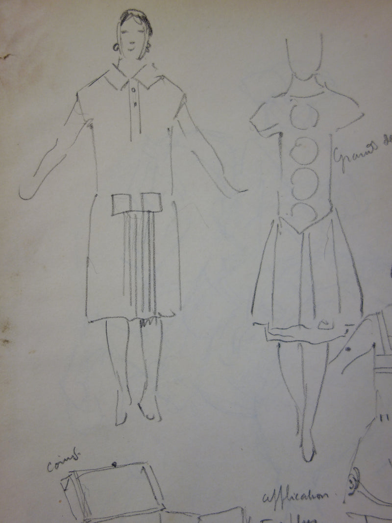 Georges CONRAD : Etudes pour costumes, Dessin original signé