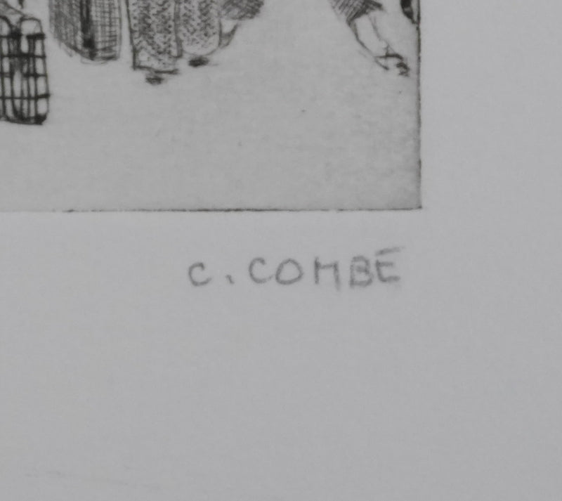 Camille COMBE : Dans le métro II, Gravure originale signée